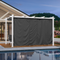 PURPLE LEAF Ausziehbare Outdoor Pergola mit Doppel-Sonnensege & Seitenschutzvorhängen  Weiße Aluminium-Pergola  Moderne Terrassen-Markise für Garten Hof&Terrasse kaki