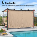 PURPLE LEAF Outdoor-Pergola mit einziehbarem Dach – Aluminium-Pavillon für Strand, Terrasse und Garten mit Vorhängen