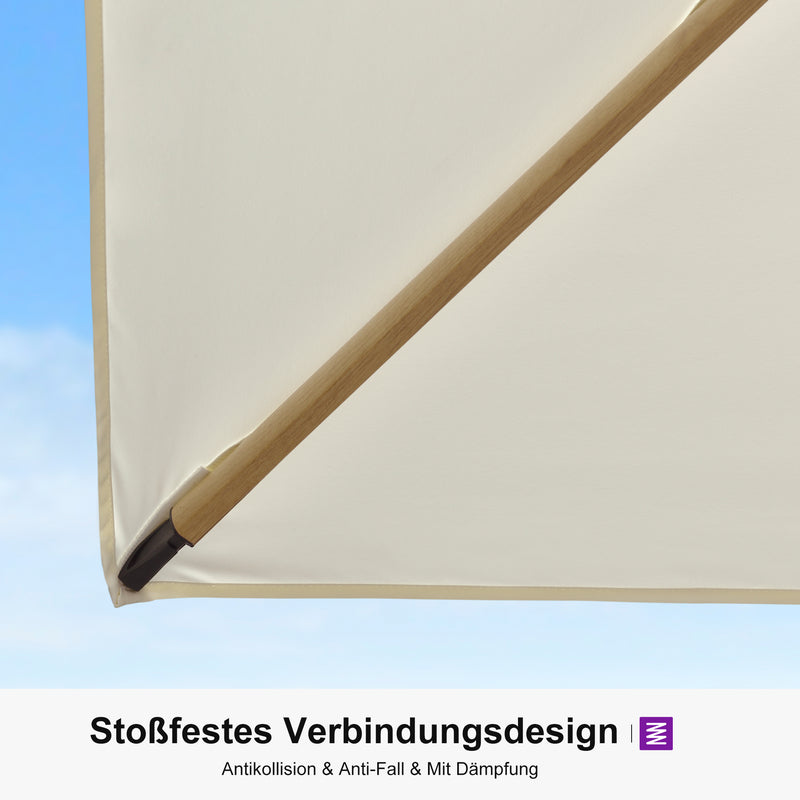 PURPLE LEAF Holzmaserung Ausleger-Sonnenschirm mit Schirmständer – Aluminium Outdoor-Sonnenschirm für Garten und Terrasse