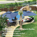 PURPLE LEAF Sonnenschirm Rechteckig Groß Stabil Marktschirm Groß 360°Rotation, Gartenschirm mit Kurbel