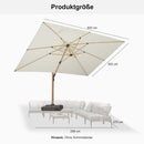 PURPLE LEAF Holzmaserung Ausleger-Sonnenschirm mit Schirmständer – Aluminium Outdoor-Sonnenschirm für Garten und Terrasse