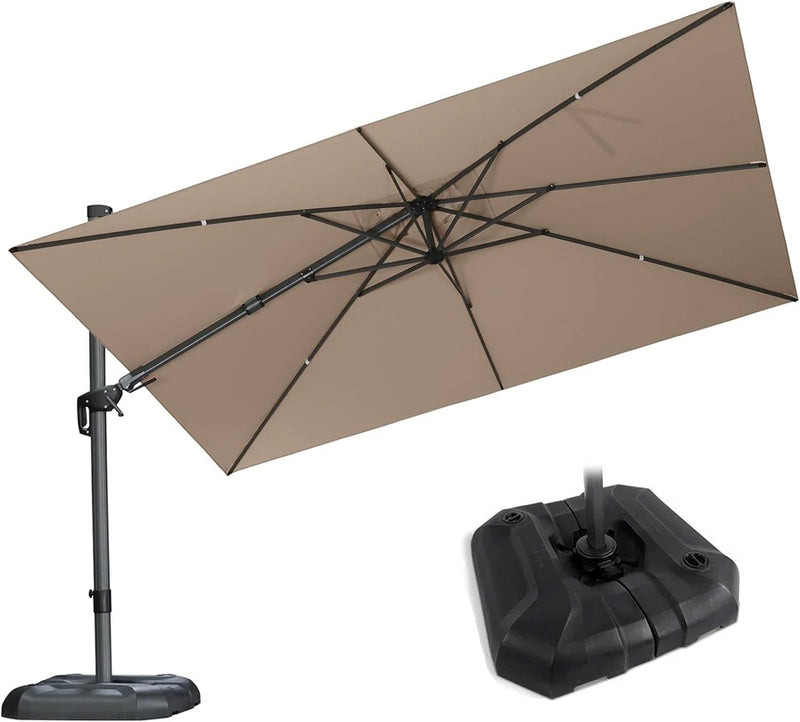 PURPLE LEAF Quadratische und Rechteckige Sonnenschirme mit Drehfunktion und Schirmständer