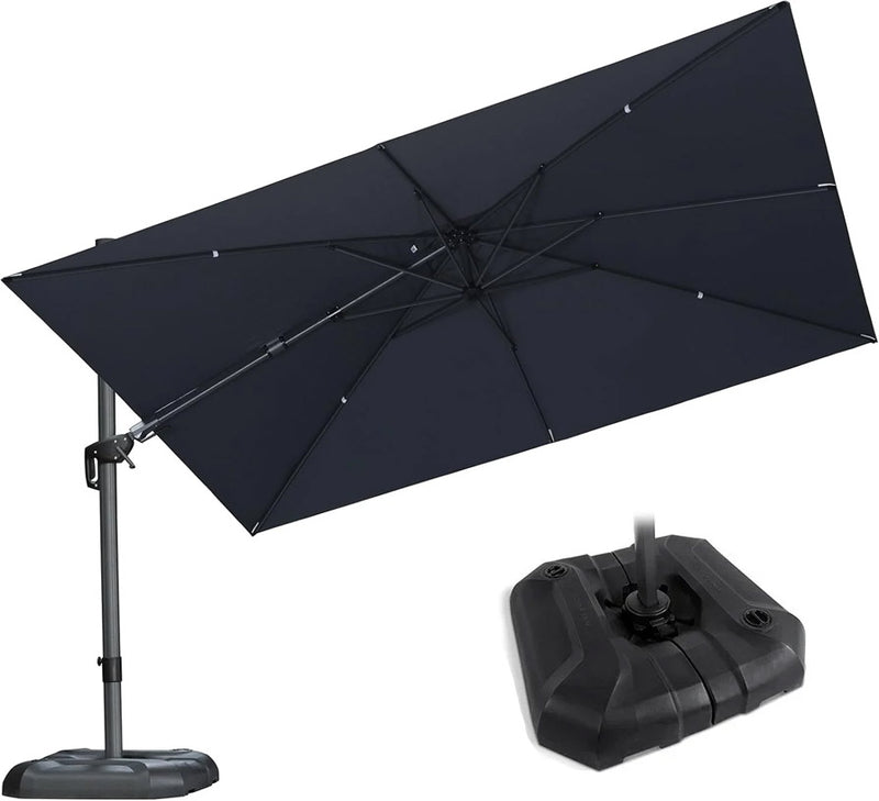 PURPLE LEAF Quadratische und Rechteckige Sonnenschirme mit Drehfunktion und Schirmständer