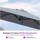 PURPLE LEAF Sonnenschirm Groß Ampelschirm mit Kurbel 360-Grad Drehbar mit Fußpedal für Terrasse, Balkon Sonnenschutz