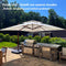 PURPLE LEAF Garten Sonnenschirm, quadratischer Alu Holzoptik Ampelschirm Überhang mit Kurbelgriff und Neigung für Balkon