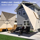 PURPLE LEAF Sonnenschirm Ampelschirm Drehbar Neigbar Kippbar Marktschirm 360°Rotation, Gartenschirm mit Kurbel