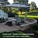 PURPLE LEAF Sonnenschirm Balkon runder Regenschirm, mit 360° Rotation, Gartenschirm mit Kurbel