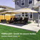 PURPLE LEAF Sonnenschirm Ampelschirm Drehbar Neigbar Kippbar Marktschirm 360°Rotation, Gartenschirm mit Kurbel