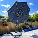 PURPLE LEAF Sonnenschirm Balkon runder Regenschirm, mit 360° Rotation, Gartenschirm mit Kurbel