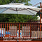 PURPLE LEAF Garten Sonnenschirm, quadratischer Alu Holzoptik Ampelschirm Überhang mit Kurbelgriff und Neigung für Balkon