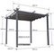 PURPLE LEAF Garten Pergola mit Vorhang Aluminium-Rahmen Outdoor Terrasse Pavillon mit Seitenschutzvorhänge Sonnendach mit Schiebedach  Grau