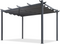 PURPLE LEAF Garten Pergola mit Vorhang Aluminium-Rahmen Outdoor Terrasse Pavillon mit Seitenschutzvorhänge Sonnendach mit Schiebedach  Grau