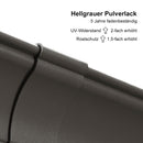 PURPLE LEAF Terrassenpavillon für den Garten | Hardtop mit verzinktem Stahlrahmen und Lichterkette | Arktis Grau