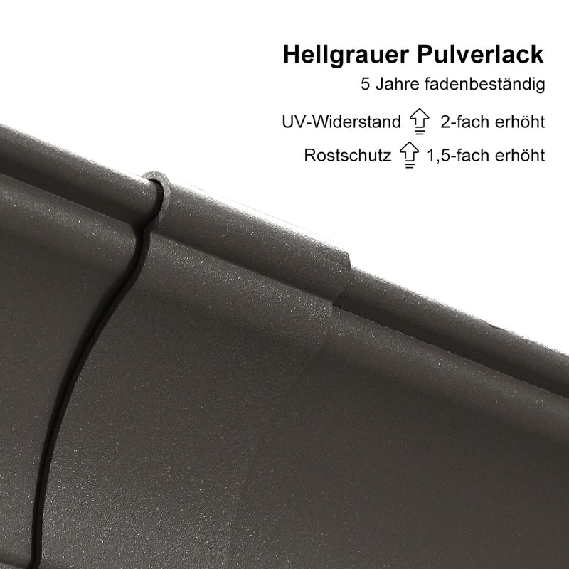 PURPLE LEAF Terrassenpavillon für den Garten | Hardtop mit verzinktem Stahlrahmen und Lichterkette | Arktis Grau