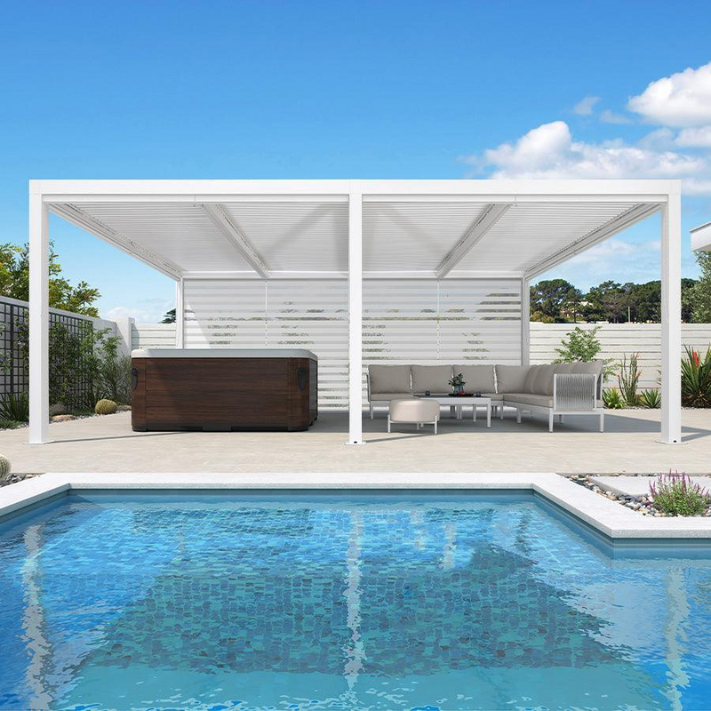 PURPLE LEAF Rollos für Lamellen Pergola Wärmedämmung UV-Schutz Sonnenschutz Waterproof-Gewebe  Sichtschutz pflegeleicht für Terrasse Seitenrollo