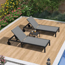 PURPLE LEAF Gartenliegen-Set mit Rollen & Beistelltisch Aluminium Wetterfest Sonnenliege