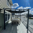 PURPLE LEAF Pergola Metall Garten Pavillon Aluminium Gazebo Wasserdicht Stabil Winterfest Gartenpavillon Mit Sonnenschutz Überdachung -milchweiße Lichterkette