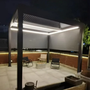 PURPLE LEAF Lamellen Pergola Outdoor Aluminium Pergola Terrassenüberdachung mit integrierten LED Freistehend Pergola mit Lamellendach Einstellbar Hardtop Pavillon Geeignet für Garten Anthrazit