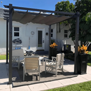 PURPLE LEAF Pergola Metall Garten Pavillon Aluminium Gazebo Wasserdicht Stabil Winterfest Gartenpavillon Mit Sonnenschutz Überdachung -milchweiße Lichterkette