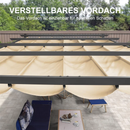 PURPLE LEAF Pergola Metall Garten Pavillon Aluminium Gazebo Wasserdicht Stabil Winterfest Gartenpavillon Mit Sonnenschutz Überdachung -milchweiße Lichterkette