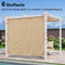 PURPLE LEAF Ausziehbare Outdoor Pergola mit Doppel-Sonnensege & Seitenschutzvorhängen  Weiße Aluminium-Pergola  Moderne Terrassen-Markise für Garten Hof&Terrasse kaki