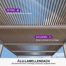 PURPLE LEAF pergola lamellendach Lux Aluminium Pavillon Terrassenüberdachung Lamellen Freistehend Lamellenpergola für Terrassen Champagner