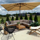 PURPLE LEAF Holzmaserung Ausleger-Sonnenschirm Aluminium Outdoor-Sonnenschirme
