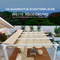 PURPLE LEAF Ausziehbare Outdoor Pergola mit Doppel-Sonnensege & Seitenschutzvorhängen  Weiße Aluminium-Pergola  Moderne Terrassen-Markise für Garten Hof&Terrasse kaki