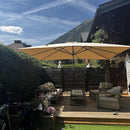 PURPLE LEAF Sonnenschirm Groß Ampelschirm mit Kurbel 360-Grad Drehbar mit Fußpedal für Terrasse, Balkon Sonnenschutz