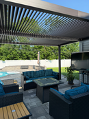 PURPLE LEAF Lamellen Pergola Outdoor Aluminium Pergola Freistehend Pergola mit Lamellendach Einstellbar Hardtop Pavillon,mit Geeignet für Garten Terrasse Hinterhof,Grau