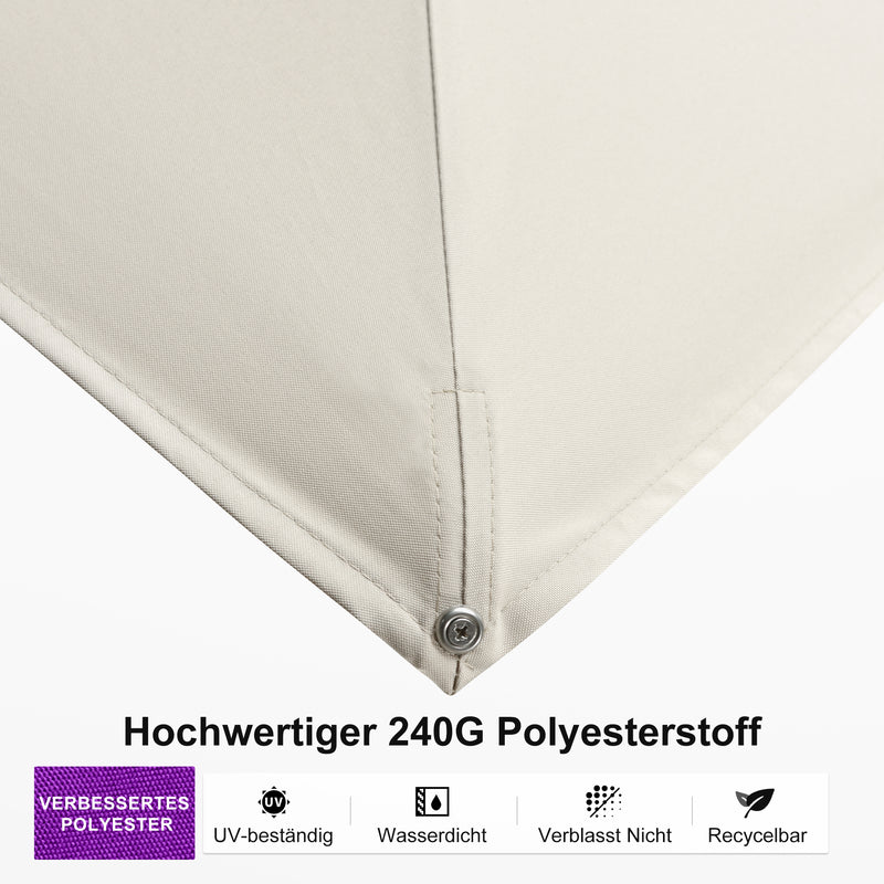 PURPLE LEAF Holzmaserung Ausleger-Sonnenschirm Aluminium Outdoor-Sonnenschirme