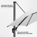 PURPLE LEAF Sonnenschirm Groß Ampelschirm mit Kurbel 360-Grad Drehbar mit Schirmständer