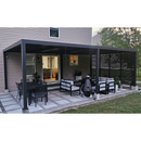 PURPLE LEAF Lamellen Pergola Luxus Pavillon Outdoor Aluminium Pergola mit Slat Wall Panel Stable Gazebo Waterproof für Terrasse Deck Garten