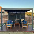 PURPLE LEAF Lamellen Pergola Luxus Pavillon Outdoor Aluminium Pergola mit Slat Wall Panel Stable Gazebo Waterproof für Terrasse Deck Garten