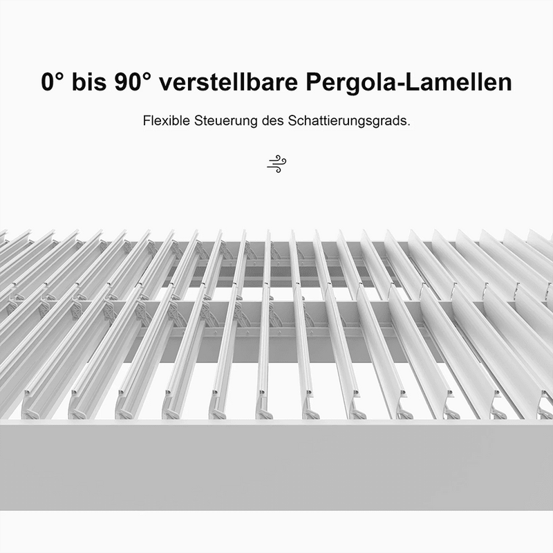 PURPLE LEAF Lamellen Pergola lamellendach Moderne weiße Pergola mit verstellbarem Dach für Terrasse Hinterhof Garten