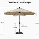 PURPLE LEAF Sonnenschirm mit Schirmständer Garten-Mittelsäulenschirm Set – Aluminium Marktschirm Groß, Wasserfest & UV-Schutz, Stabiler Tischschirm für Terrasse und Balkon