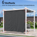 PURPLE LEAF Ausziehbare Outdoor Pergola mit Doppel-Sonnensege & Seitenschutzvorhängen  Weiße Aluminium-Pergola  Moderne Terrassen-Markise für Garten Hof&Terrasse kaki