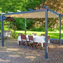PURPLE LEAF Pergola Metall Garten Pavillon Aluminium Gazebo Wasserdicht Stabil Winterfest Gartenpavillon Mit Sonnenschutz Überdachung -milchweiße Lichterkette