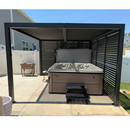 PURPLE LEAF Lamellen Pergola Luxus Pavillon Outdoor Aluminium Pergola mit Slat Wall Panel Stable Gazebo Waterproof für Terrasse Deck Garten