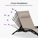 PURPLE LEAF Sonnenliegen 2er Set, Aluminium Gartenliegen mit Beistelltisch und Kissen, schnell trocknende Liege wetterfest, verstellbar in 5 Positionen, stapelbar.