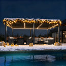 PURPLE LEAF Lamellen Pergola Lamellendach mit LED-Lichtleiste für Garten Terrasse, Grau