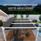 PURPLE LEAF Ausziehbare Outdoor Pergola mit Doppel-Sonnensege & Seitenschutzvorhängen  Weiße Aluminium-Pergola  Moderne Terrassen-Markise für Garten Hof&Terrasse kaki