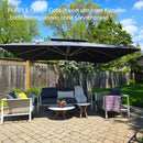 PURPLE LEAF rechteckiger Sonnenschirm mit Schirmständer ideal für Garten & Terrasse mit UV-Schutz