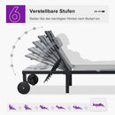 PURPLE LEAF Gartenliegen-Set mit Rollen & Beistelltisch Aluminium Wetterfest Sonnenliege
