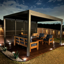 PURPLE LEAF Lamellen Pergola Luxus Pavillon Outdoor Aluminium Pergola mit Slat Wall Panel Stable Gazebo Waterproof für Terrasse Deck Garten