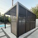 PURPLE LEAF Lamellen Pergola Luxus Pavillon Outdoor Aluminium Pergola mit Slat Wall Panel Stable Gazebo Waterproof für Terrasse Deck Garten