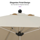 PURPLE LEAF Sonnenschirm Alu Gartenschirm mit Schirmständer, 30° Neigung, Terrassenschirm Tischschirm, Wasserdichter Mittelstockschirm für Garten & Markt