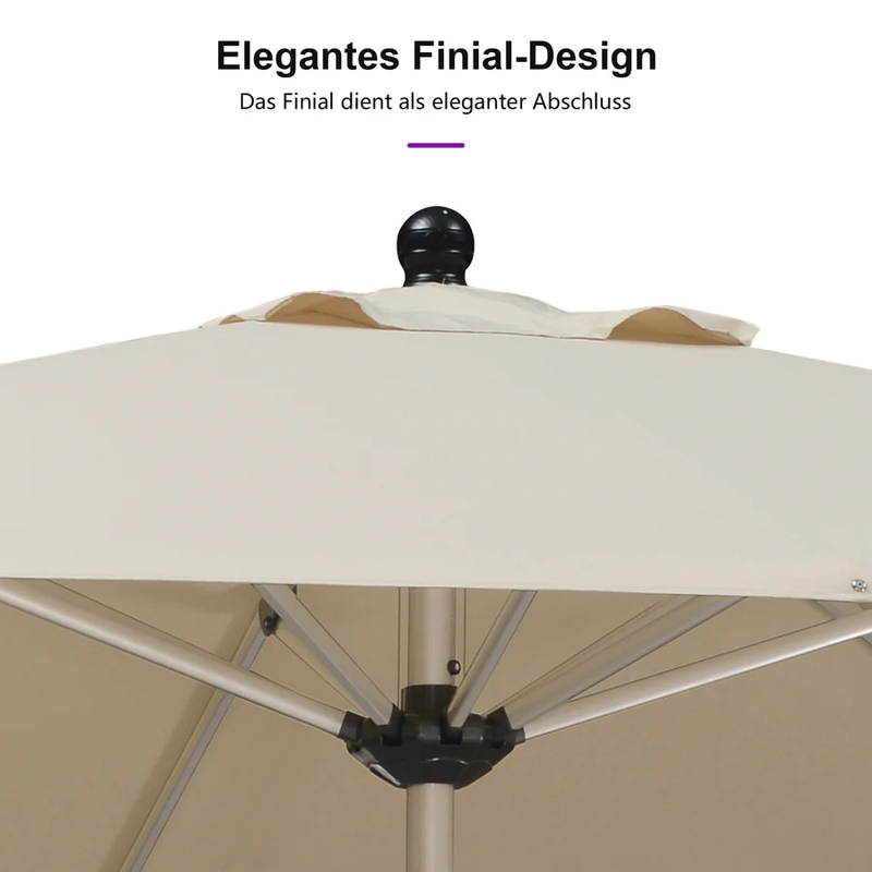 PURPLE LEAF Sonnenschirm Alu Gartenschirm mit Schirmständer, 30° Neigung, Terrassenschirm Tischschirm, Wasserdichter Mittelstockschirm für Garten & Markt