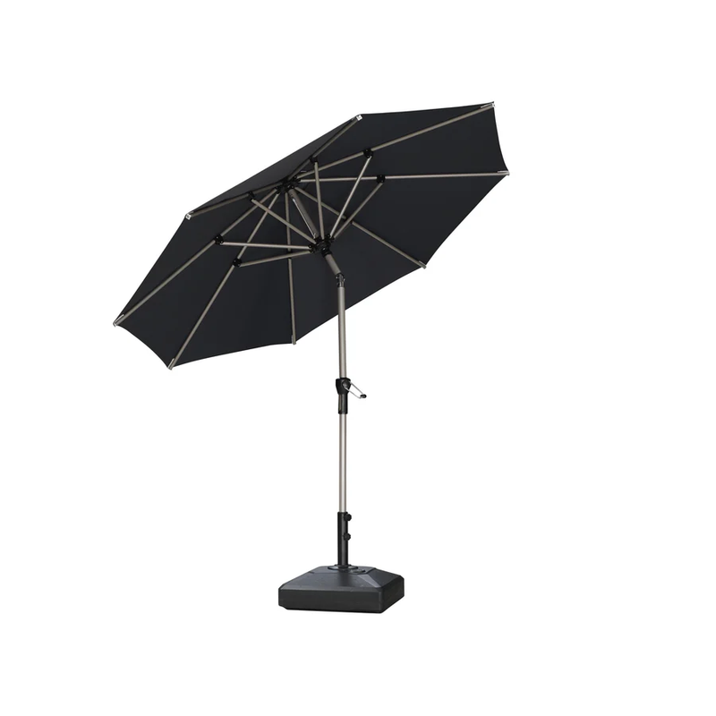 PURPLE LEAF Sonnenschirm Alu Gartenschirm mit Schirmständer, 30° Neigung, Terrassenschirm Tischschirm, Wasserdichter Mittelstockschirm für Garten & Markt