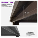 Purple Leaf Bronzer Hardtop-Gartenpavillon für Terrasse mit verzinktem Stahl-Doppeldach, Netz und Vorhängen